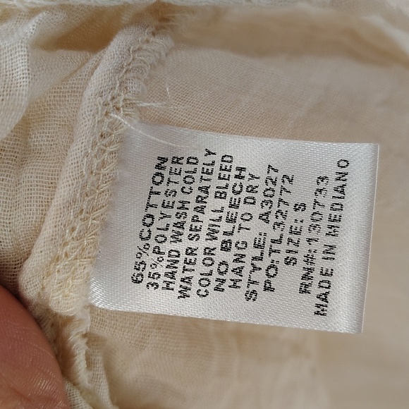 Bluheaven Cream Sleeveless Pullover Size Small Lace Gauze Summer Blouse - Picture 6 of 8
